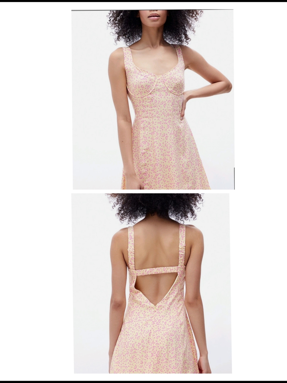 La Hearts Pink Paisley Mini Dress with Open Back